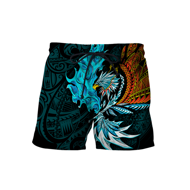 Amazing Eagle Warrior Polynesian 3D Tattoo Unisex Deluxe Hoodie ML