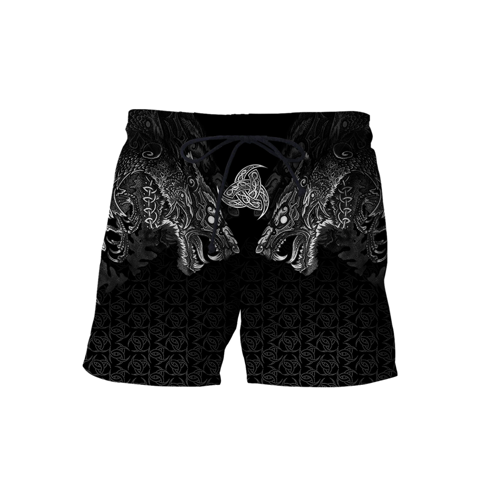 Fenrir Wolf Viking 3D All Over Printed Unisex Deluxe Hoodie ML