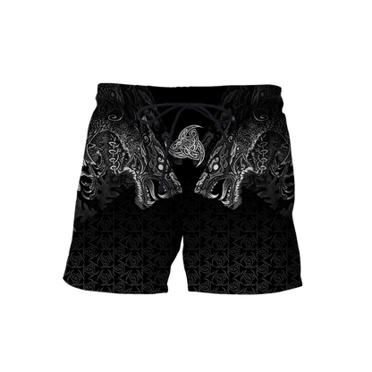 Fenrir Wolf Viking 3D All Over Printed Unisex Deluxe Hoodie ML