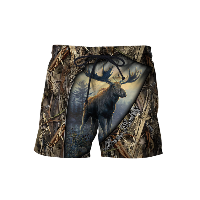 Moose Hunting 3D Over Printed Unisex Deluxe Hoodie