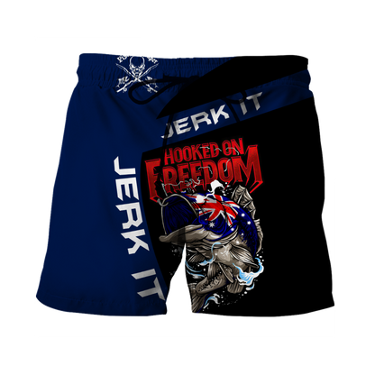 Hooked on Freedom Australia Fishing 3D printed shirts for men and women