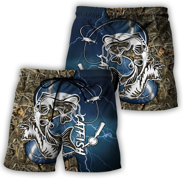 Catfish fishing Blue tattoos camo 3d shirts for men and women TR300303 - Amaze Style™-Apparel