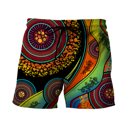Aboriginal Australia Indigenous Lizard Painting Art shirts for men and women TR2606203S-Apparel-Huyencass-Shorts-S-Vibe Cosy™