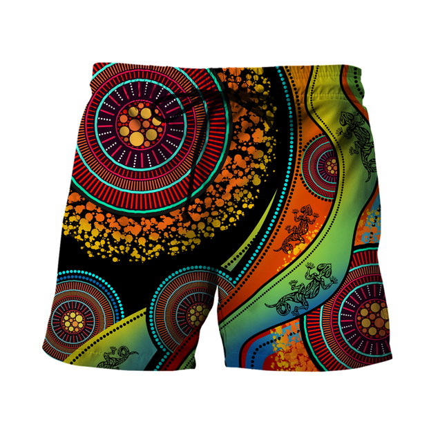 Aboriginal Australia Indigenous Lizard Painting Art shirts for men and women TR2606203S-Apparel-Huyencass-Shorts-S-Vibe Cosy™