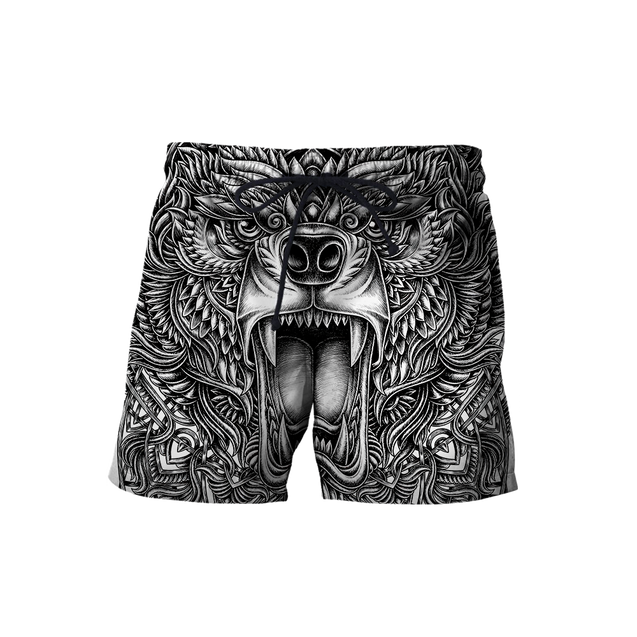 BEAR TATTOO 3D ALL OVER PRINTED SHIRTS FOR MEN AND WOMEN AZ071201 PL-Apparel-PL8386-Shorts-S-Vibe Cosy™