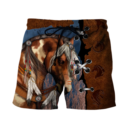 Brown Horse 3D All Over Printed Shirts TR1606201S-Apparel-TA-Shorts-S-Vibe Cosy™