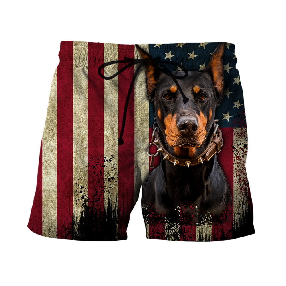 Doberman Pinscher American Flag 3D All Over Print Hoodie