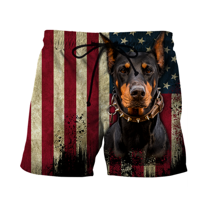 Doberman Pinscher American Flag 3D All Over Print Hoodie