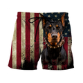 Doberman Pinscher American Flag 3D All Over Print Hoodie