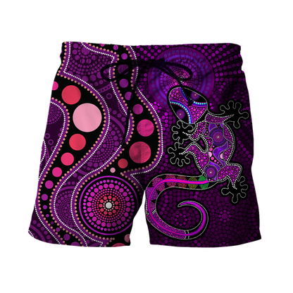 Aboriginal Australia Indigenous Purple The Lizard and The Sun shirts for men and women-Apparel-Huyencass-Shorts-S-Vibe Cosy™
