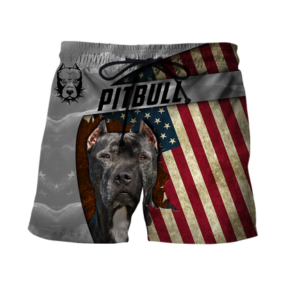 3D America Pit Bull Terrier Unisex Shirts