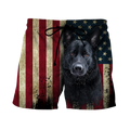 Black German Shepherd American Flag 3D All Over Print Hoodie