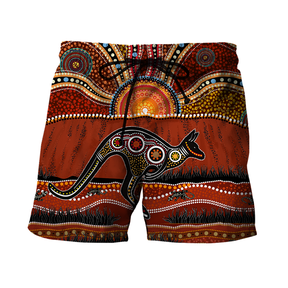 Aboriginal Australia Kangaroo running Lizard Art shirts for men and women TR2606205S