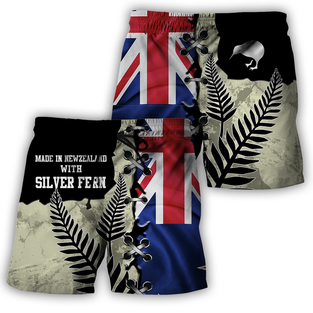 New Zealand Kiwi Bird Silver Fern T-Shirt Hoodie Zip all over shirts For Men and Women TR281202-Apparel-Huyencass-Shorts-S-Vibe Cosy™