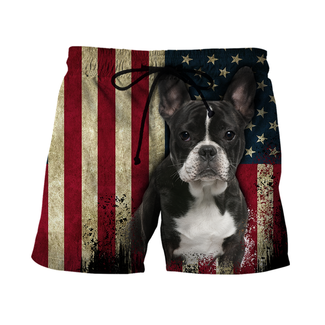 French Bulldog American Flag 3D All Over Print Hoodie