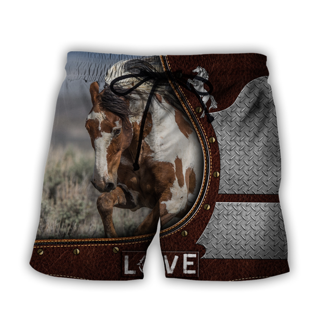 Love Beautiful Horse 3D All Over Printed Shirts For Men And Women TR2505203S-Apparel-MP-Shorts-S-Vibe Cosy™