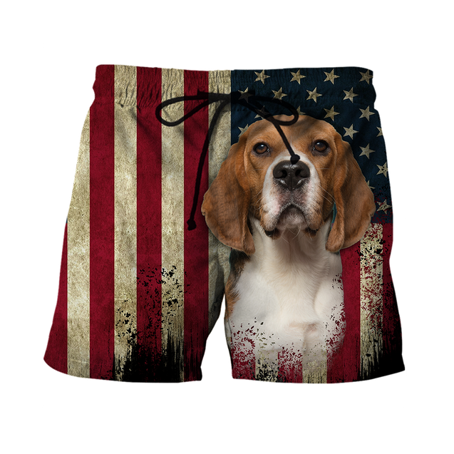 Beagles American Flag 3D All Over Print Hoodie