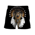 Native American Wolf Hoodie T Shirt For Men and Women HAC210405-Apparel-NM-Shorts-S-Vibe Cosy™