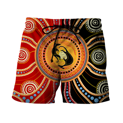 Aboriginal Kangaroo Australia Indigenous Painting Art shirts for men and women-Apparel-Huyencass-Shorts-S-Vibe Cosy™