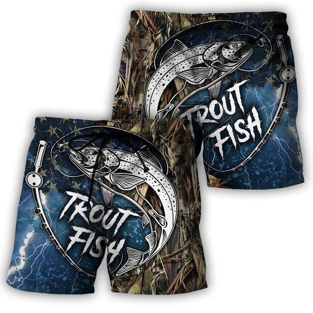 Trout Fishing 3D all over shirts for men and women blue color TR211201 - Amaze Style™-Apparel