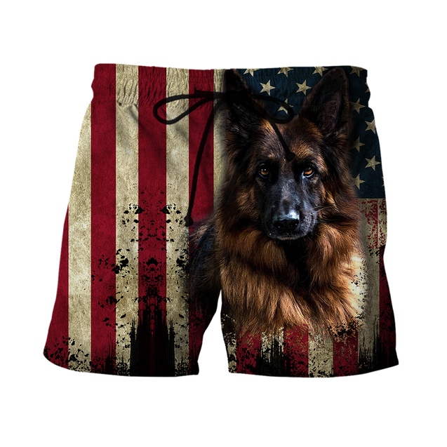 German Shepherd American Flag 3D All Over Print Hoodie