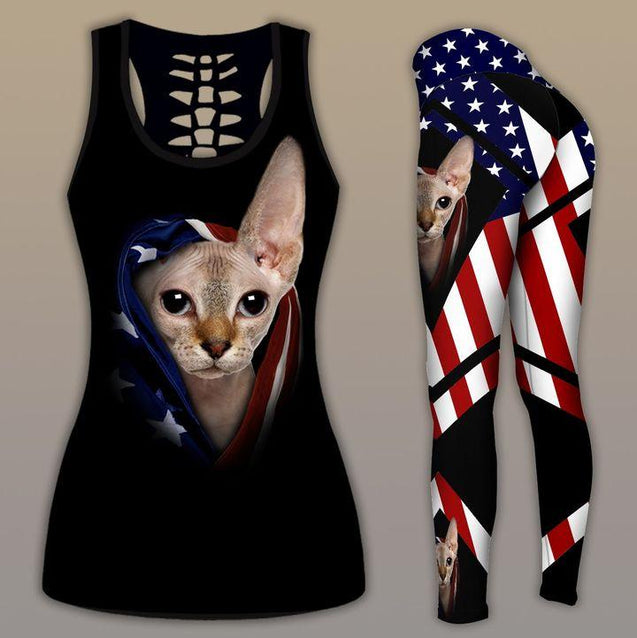 Sphynx cat combo tank + legging HG3204-Apparel-HG-S-S-Vibe Cosy™