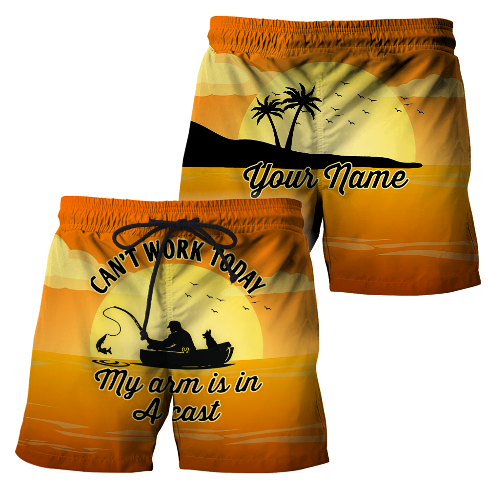 My arm is in a cast Fishing custom name design 3d print shirts