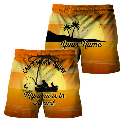 My arm is in a cast Fishing custom name design 3d print shirts