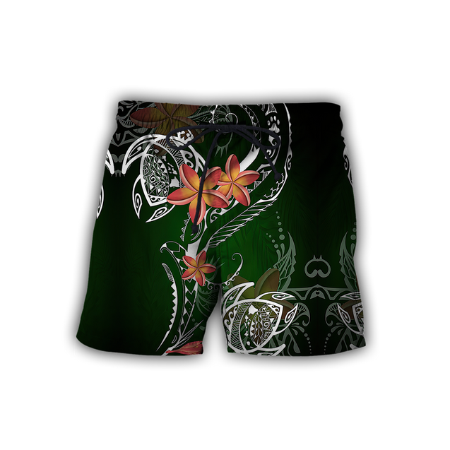 Amazing Polynesian Frangipani And Tattoo Hawaii Style Unisex Deluxe Shorts ML