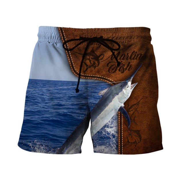 Marlin Fishing water camo Cosplay leather 3D print shirts