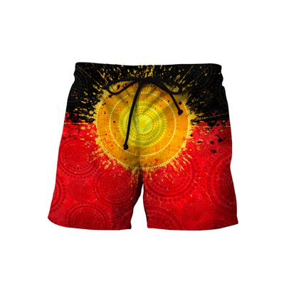 Aboriginal Flag Indigenous Sun Painting Art 3D design shirts