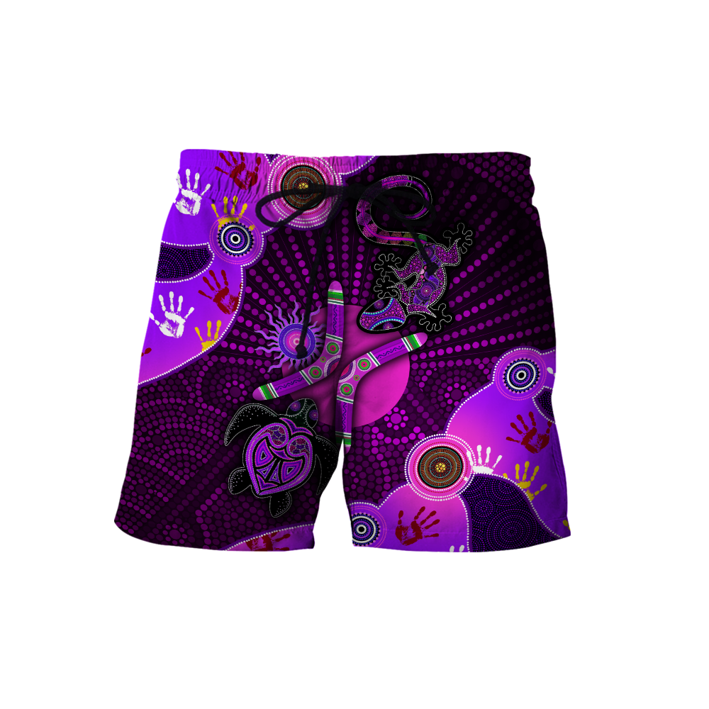 Aboriginal Naidoc Week 2021 Purple Turtle Lizard Sun 3D printed summer shirts