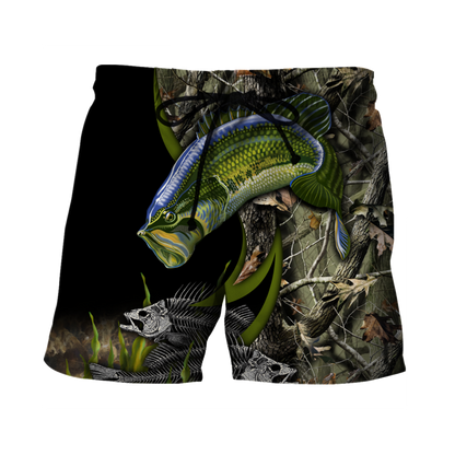 Bass Fishing Painting Fall Camo Reaper 3d print shirts