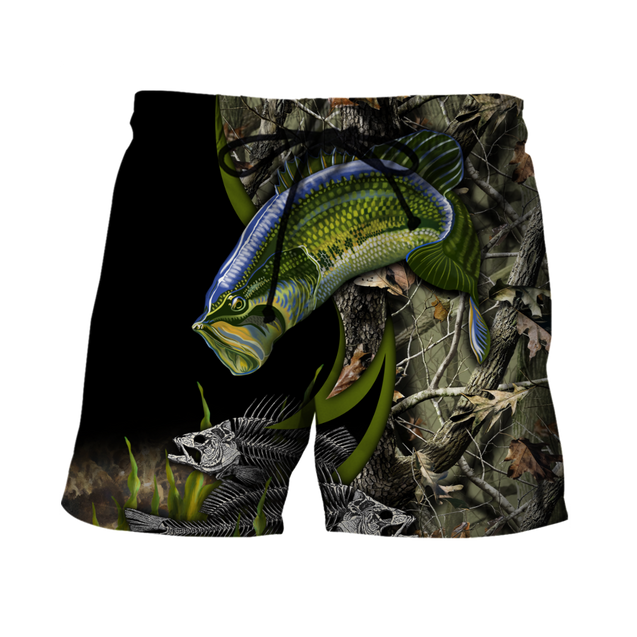 Bass Fishing Painting Fall Camo Reaper 3d print shirts