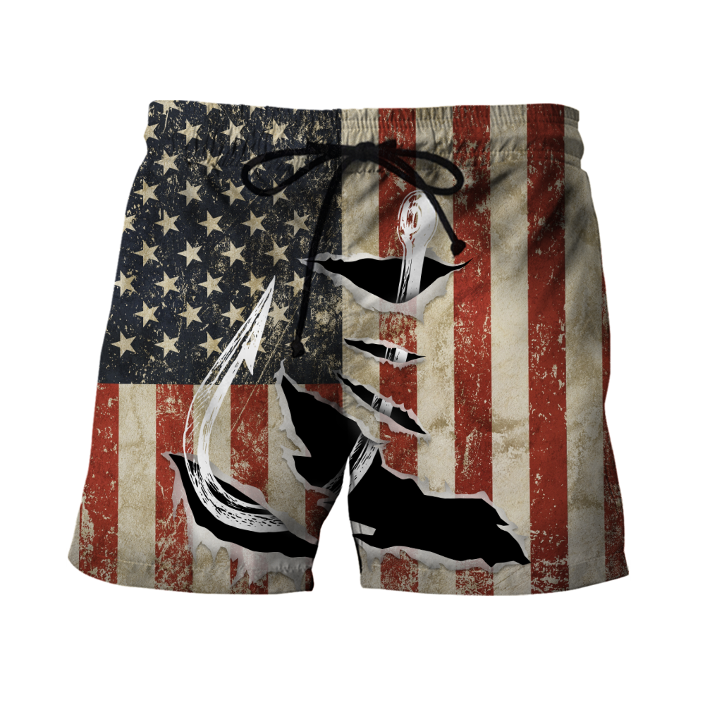 Custom name Hooked on fishing America design 3d print shirts