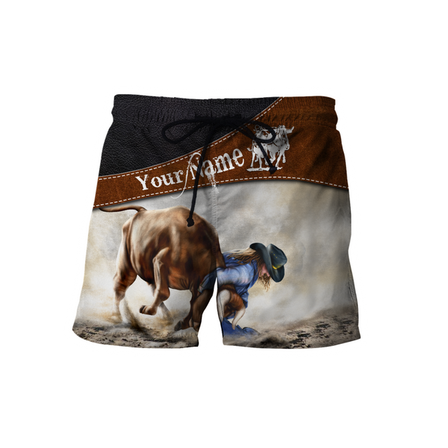 Personalized Name Bull Riding 3D All Over Printed Unisex Shirts Steer Wrestling