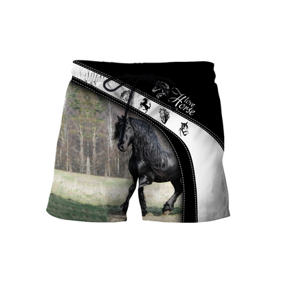 Black Horse 3D All Over Printed Shirts PD19022101