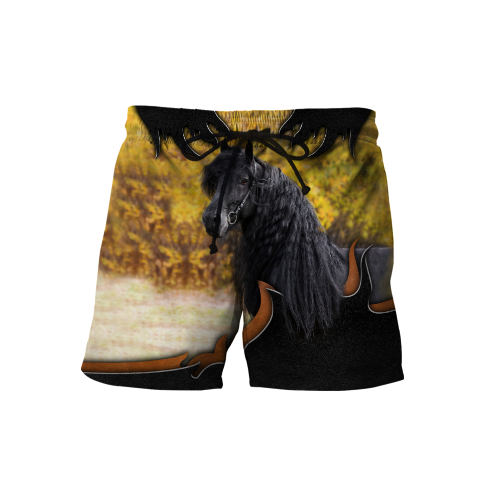 Black Horse 3D All Over Printed Shirts PD19022102