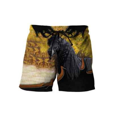 Black Horse 3D All Over Printed Shirts PD19022102