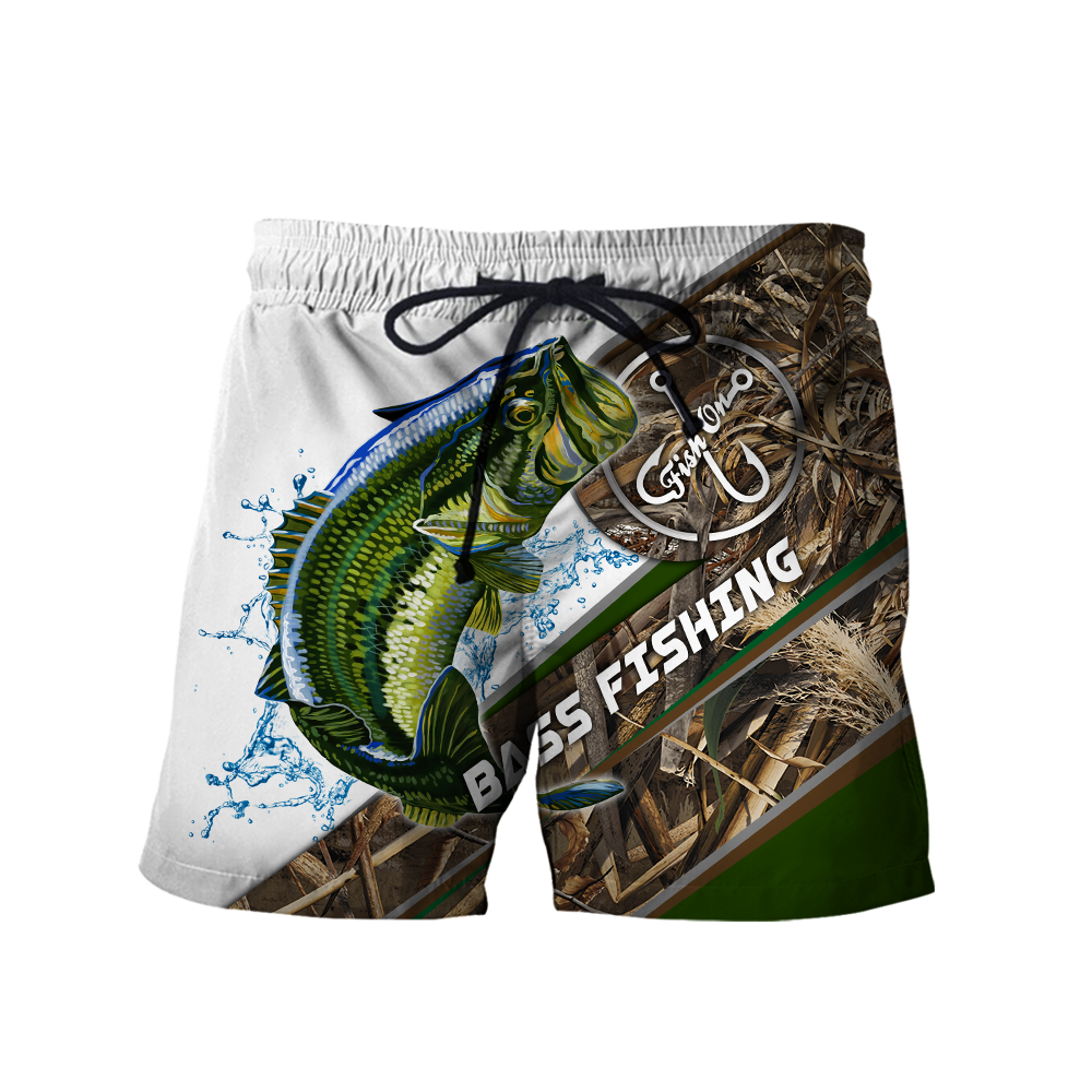 Custom name Bass Fishing camo 3D print shirts