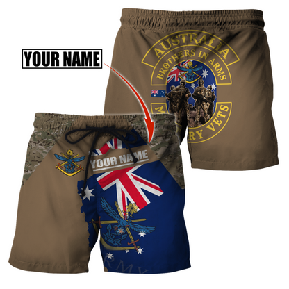 Custom name Australia Army Brothers in arms AU Veteran 3D print shirts