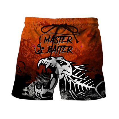 Master Baiter fishing custom name orange design 3d print shirts