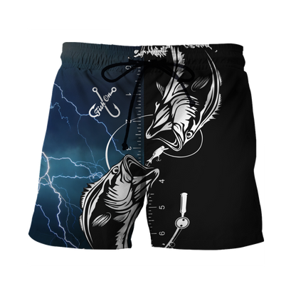 Bass fishing tattoo the rule Blue colour 3D print shirts