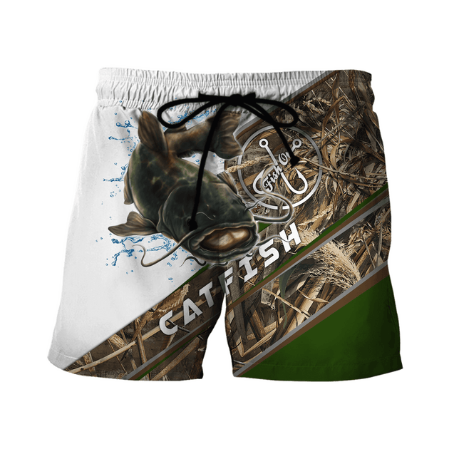 Custom name Catfish Fishing camo 3D print shirts