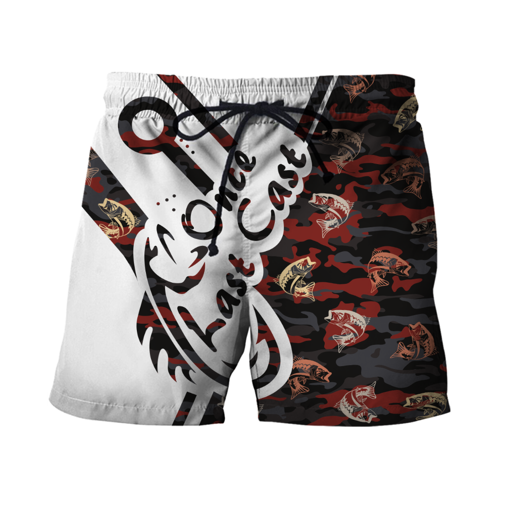 One Last Cast red camo fishing custom name design 3d print shirts