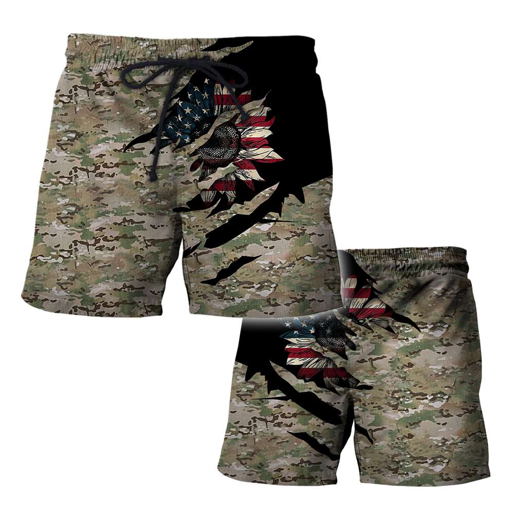 American Sunflower Camo 3D All Over Printed Unisex Shirts