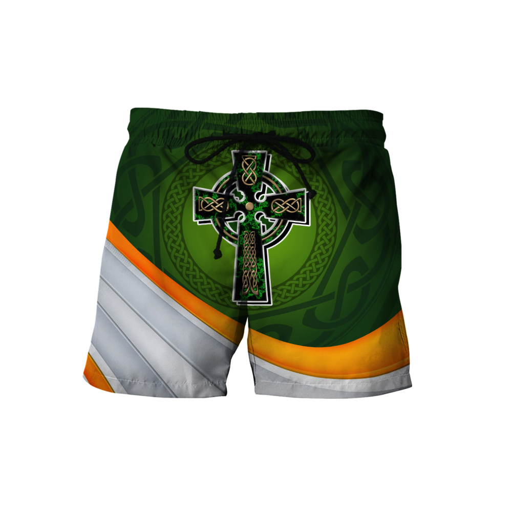 Irish St.Patrick Cross 3d hoodie shirt for men and women custom name