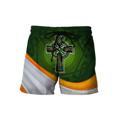 Irish St.Patrick Cross 3d hoodie shirt for men and women custom name