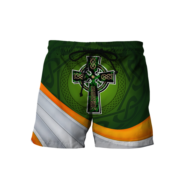 Irish St.Patrick Cross 3d hoodie shirt for men and women custom name