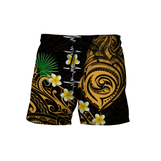 Premium Heartbeat Polynesian 3D All Over Printed Unisex Shirts